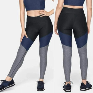 Outdoor Voices Tri-Tone 7/8  Spring Leggings Pants Charcoal Navy Graphite Sz M